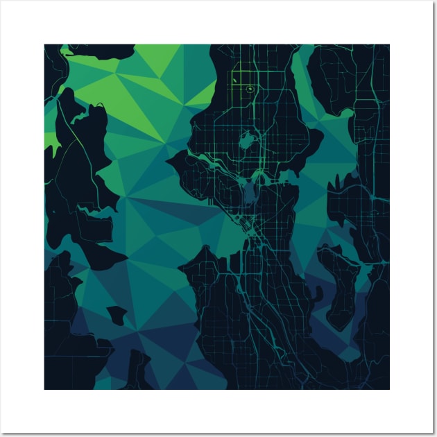 Seattle Geometric Map Wall Art by polliadesign